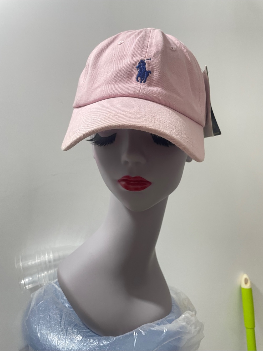 Ralph Lauren Light Pink Baseball Cap with Navy Polo Pony